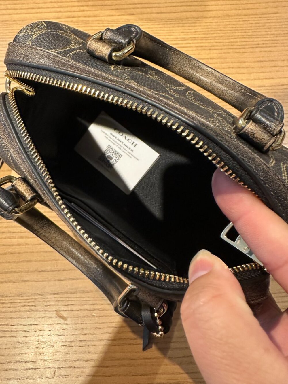 Coach Brown Logo Mini Satchel with Gold Hardware - Picture 9 of 10